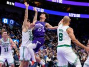 Document di pareggi bianchi dei Celtics per stoppate da parte di una guardia con 7 vittorie su Jazz