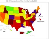 I casi di influenza hanno registrato un picco durante le festività natalizie, mostrano i dati del CDC