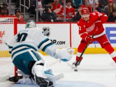 Dylan Larkin fornisce atti eroici nei panni di Purple Wings down Sharks