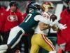 George Kittle dei 49ers è stato eliminato contro gli Eagles per infortunio al tendine d’Achille