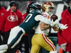 George Kittle dei 49ers è stato eliminato contro gli Eagles per infortunio al tendine d’Achille