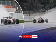 Ferrari e Crimson Bull affrontano i check sotto la pioggia a Barcellona