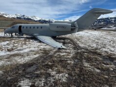 Un jet privato scivola a 300 metri dalla pista del Colorado e subisce gravi danni a causa di un violento vento laterale