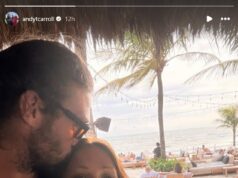 Andy Carroll bacia Lou Teasdale in bikini e cube “Ti amo” dopo che lei lo ha sostenuto in ospedale durante l’intervento al tendine del ginocchio