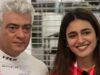 Priya Prakash Varrier incontra Ajith Kumar il giorno della gara