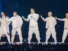I Backstreet Boys esibiscono uno spettacolo dell’Halftime Present del Tremendous Bowl