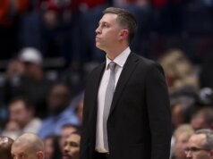 Bruce Thornton, Ohio State, ha sparato oltre il numero 24 del Wisconsin