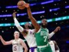 Brown e Pritchard guidano il dominio dei Celtics sui Lakers