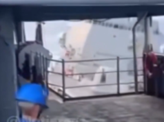 Nave da guerra americana si scontra con una nave di rifornimento (VIDEO)