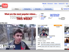 V&A mostra il primo video e la pagina di visualizzazione di YouTube