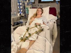 Lindsey Vonn ha effettuato con successo il terzo intervento chirurgico alla gamba rotta, pubblica una foto dal letto d’ospedale