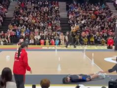 EN VIDEO | Excuses spectaculaires: un giocatore di pallavolo deviante virale dopo aver frappé un gioco con il pallone