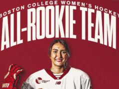 Una squadra di hockey su ghiaccio nella squadra di étoiles da recluta della NCAA