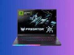 Un laptop computer da gioco RTX 5080 a grande schermo che rende portatile la potenza di classe desktop