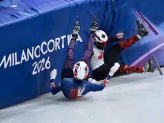 Patinage de vitesse sur courte piste, 1000 mètres: Dandjinou et Roussel en quarts de finale, Dubois dans les coussins