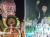 Un robotic gigante omaggio al presidente del Brasile Lula inaugura il Carnevale di Rio