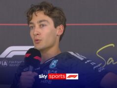 Russell ammette preoccupazione per il veloce inizio delle show libere di Hamilton con la Ferrari