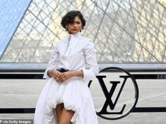 Zendaya sfoggia la “fede nuziale” dorata e sfoggia il bianco da sposa tra le voci segrete sul matrimonio mentre guida il glamour di serie A alla sfilata della settimana della moda di Parigi di Louis Vuitton con Ana de Armas e Jennifer Connelly