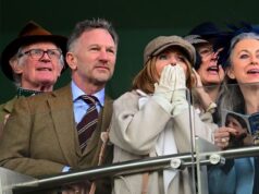 Geri Halliwell e il marito Christian Horner scambiano il paddock della F1 con il Pageant di Cheltenham mentre si confrontano con Sir Alex Ferguson