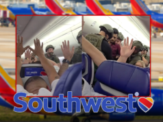 Volo Southwest salito a bordo da poliziotti con le pistole spianate, video