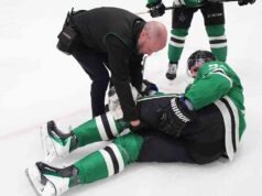Roope Hintz di Stars ha aiutato a liberarsi dal ghiaccio contro Avalanche con un infortunio alla parte inferiore del corpo