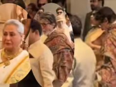 Jaya B sorride mentre partecipa al matrimonio di Arjun Tendulkar, gemello di Massive B