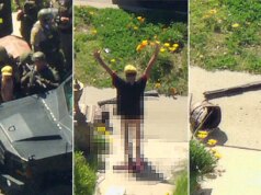 Un uomo californiano presumibilmente spara con una pistola vicino alla zona della scuola, si barrica in casa prima di arrendersi alla SWAT senza pantaloni